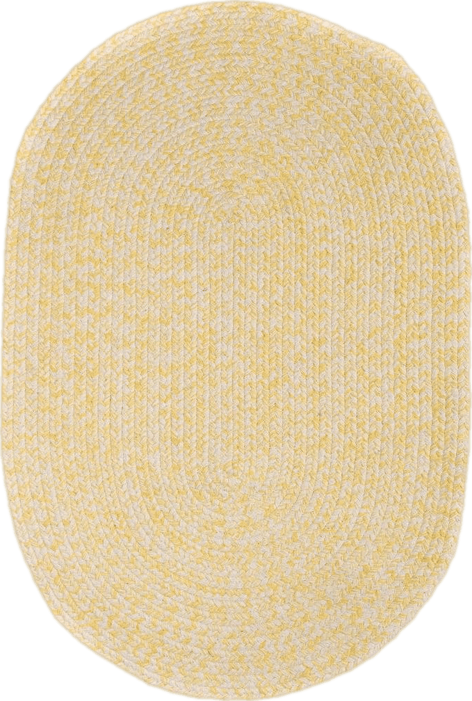 Super Area Rugs Farmhouse Braided Rug Cotton Kitchen Reversible Carpet, Yellow & White, 5' x 7' Oval