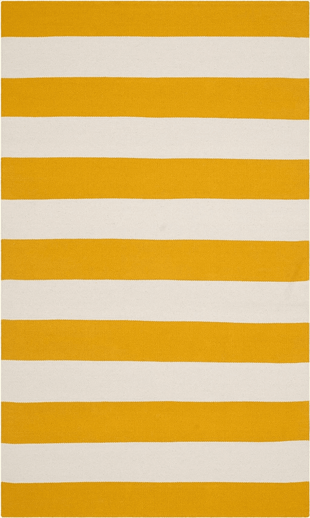 SAFAVIEH Montauk Collection Accent Rug - 3' x 5', Yellow & Ivory, Handmade Flat Weave Boho Farmhouse Cotton Stripe, Ideal for High Traffic Areas in Entryway, Living Room, Bedroom (MTK712A)