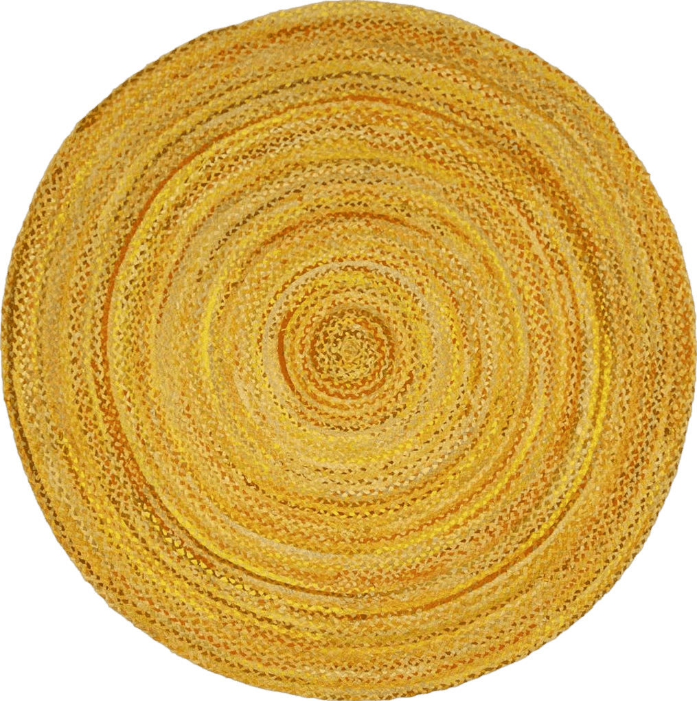 SAFAVIEH Braided Collection Area Rug - 6' Round, Gold, Handmade Country Farmhouse Reversible Cotton, Ideal for High Traffic Areas in Living Room, Bedroom (BRD452D)