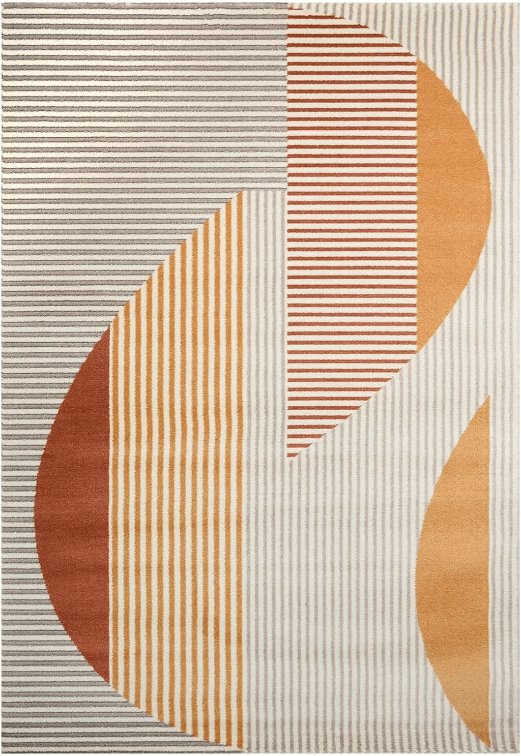 Rugs for Living Room- Large Area Rug, Yellow Striped Rug, Indoor Area Rug with Jute Backing, Anti-Skid Carpet(Yellow, 6' 5" x 9' 5")