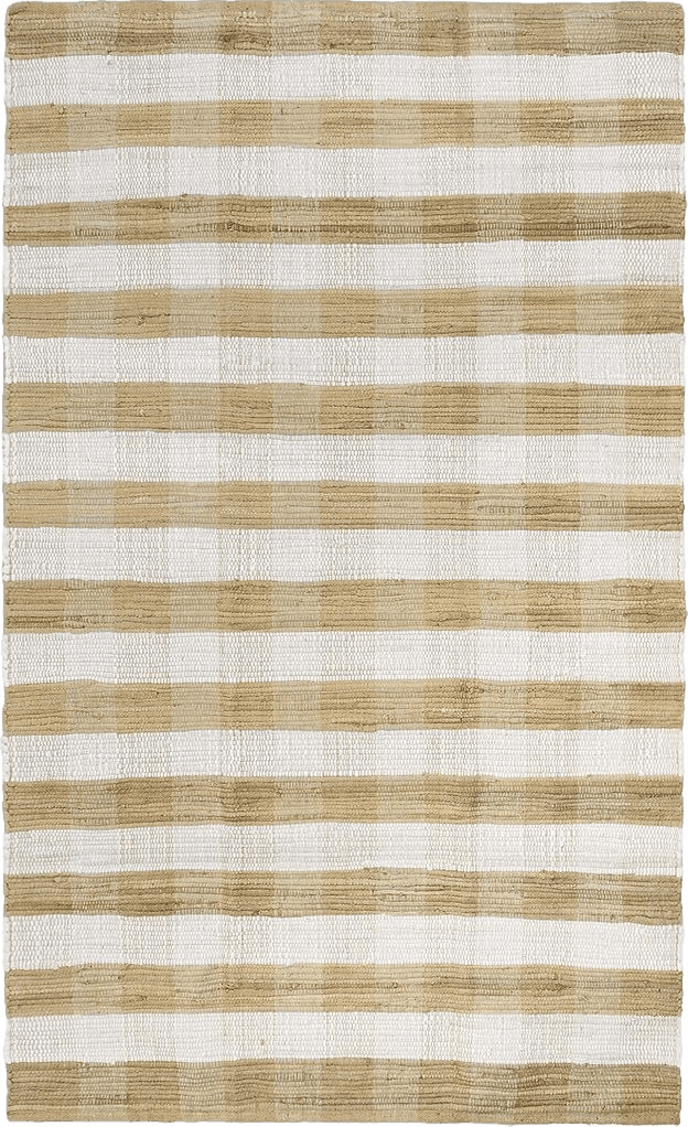 Farmhouse 3x5 GLAMBURG Cotton Reversible Area Rug 3' x 5' Farmhouse Floor Mat, Handwoven Washable Carpet Checkered Plaid Rug for Front Porch Living Room Kitchen Bedroom - Beige Natural