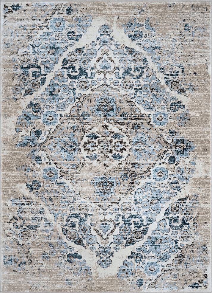 Luxe Weavers Distressed Cream 9x12 Area Rug, Modern, Stain Resistant Carpet, Indoor Oriental Rug