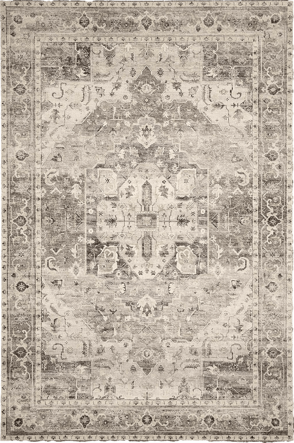 Farmhouse 9x12 Loloi II Hathaway Collection HTH-05 Steel/Ivory, Traditional 9'-0" x 12'-0" Area Rug