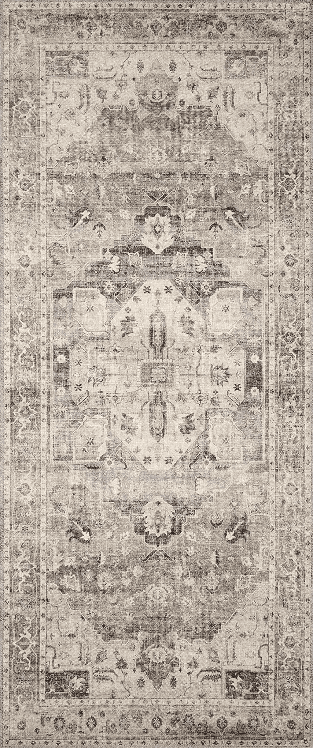 Farmhouse 9x12 Loloi II Hathaway Collection HTH-05 Steel/Ivory, Traditional 9'-0" x 12'-0" Area Rug