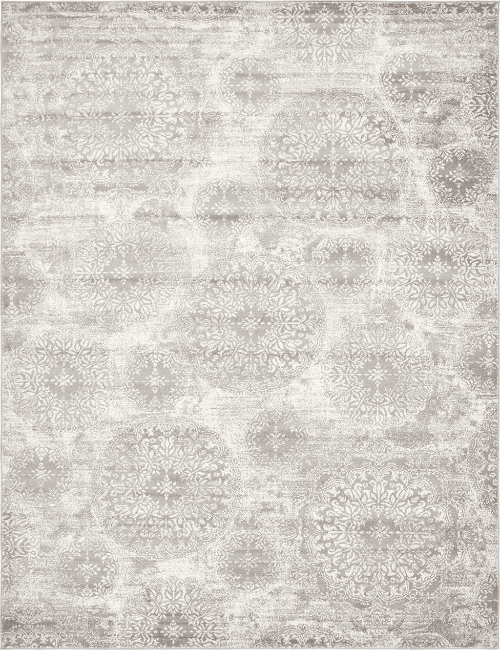 Unique Loom Sofia Collection Area Rug - Grand (9' x 12' Rectangle, Light Gray/ Ivory)