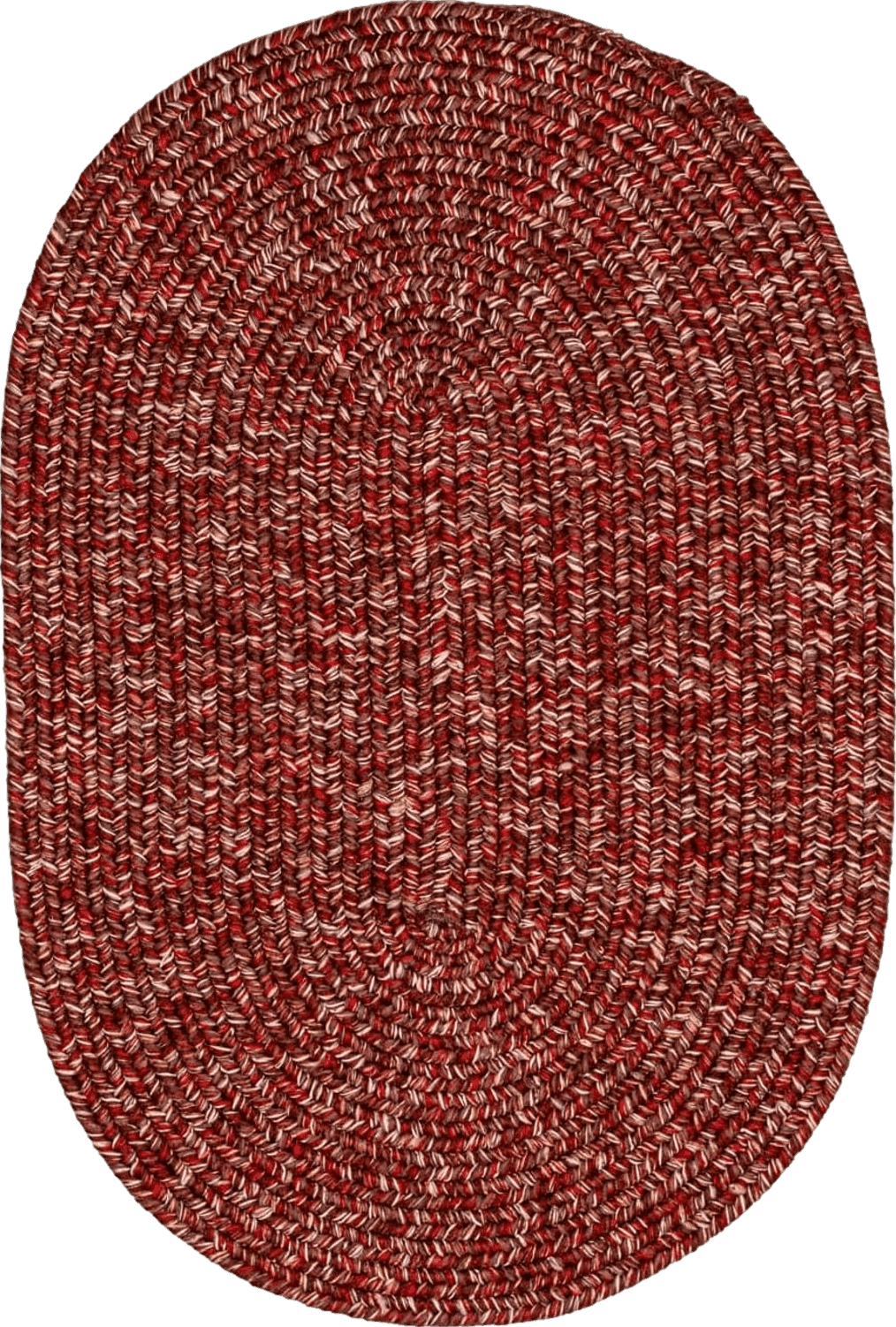 Super Area Rugs Rustic Farmhouse Living Indoor/Outdoor Reversible Braided Rug - Made in USA - Red Mix 3' X 5' Oval