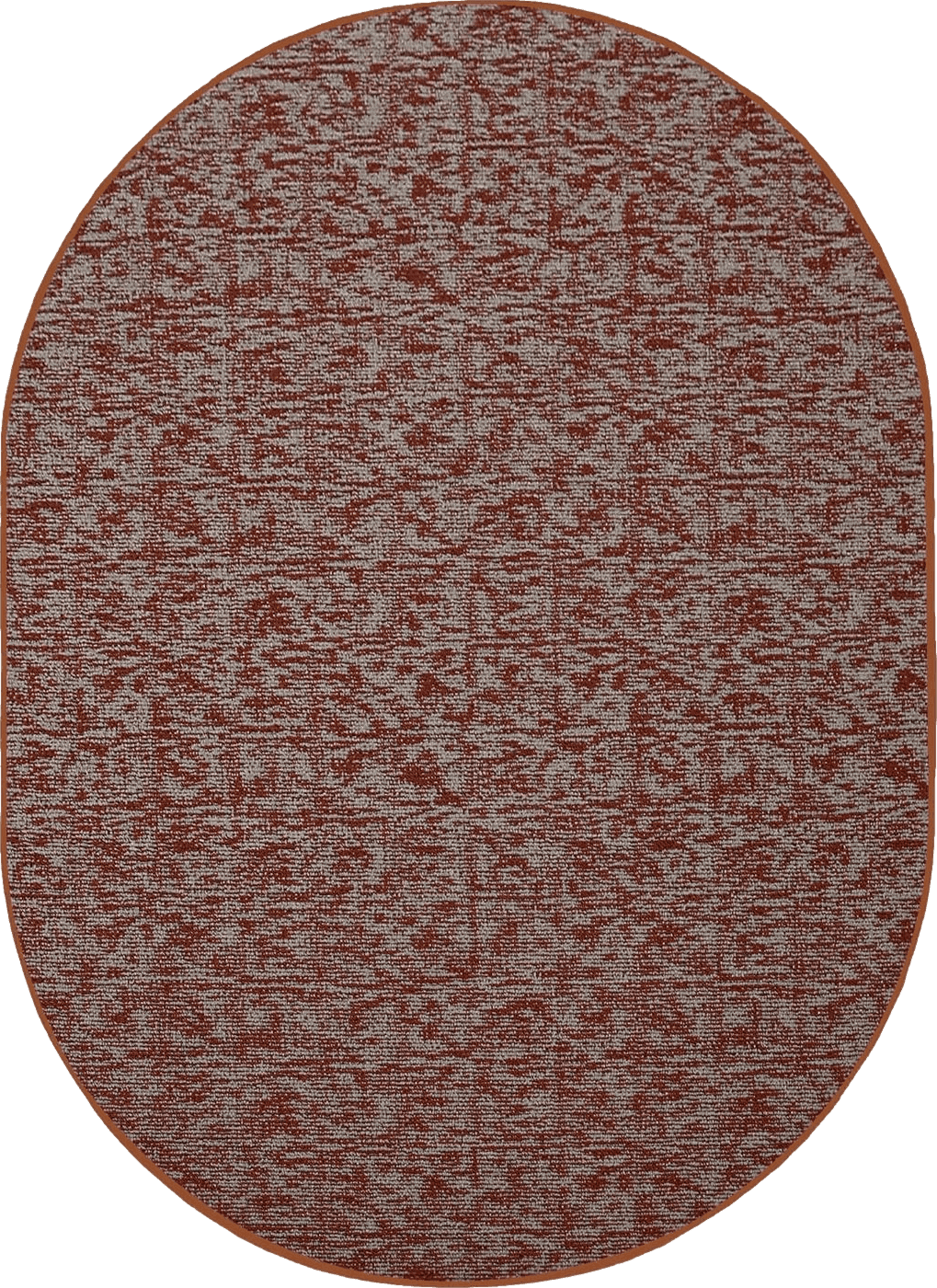 Outdoor Red Ambient Rugs Indoor - Outdoor Carpet Custom Size Area Rugs - Rust 4' x 6' Oval