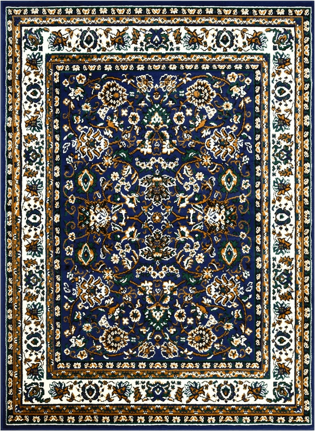 AllStar Rugs Blue 4x6 Traditional Area Rug (3' 9" x 5' 1")