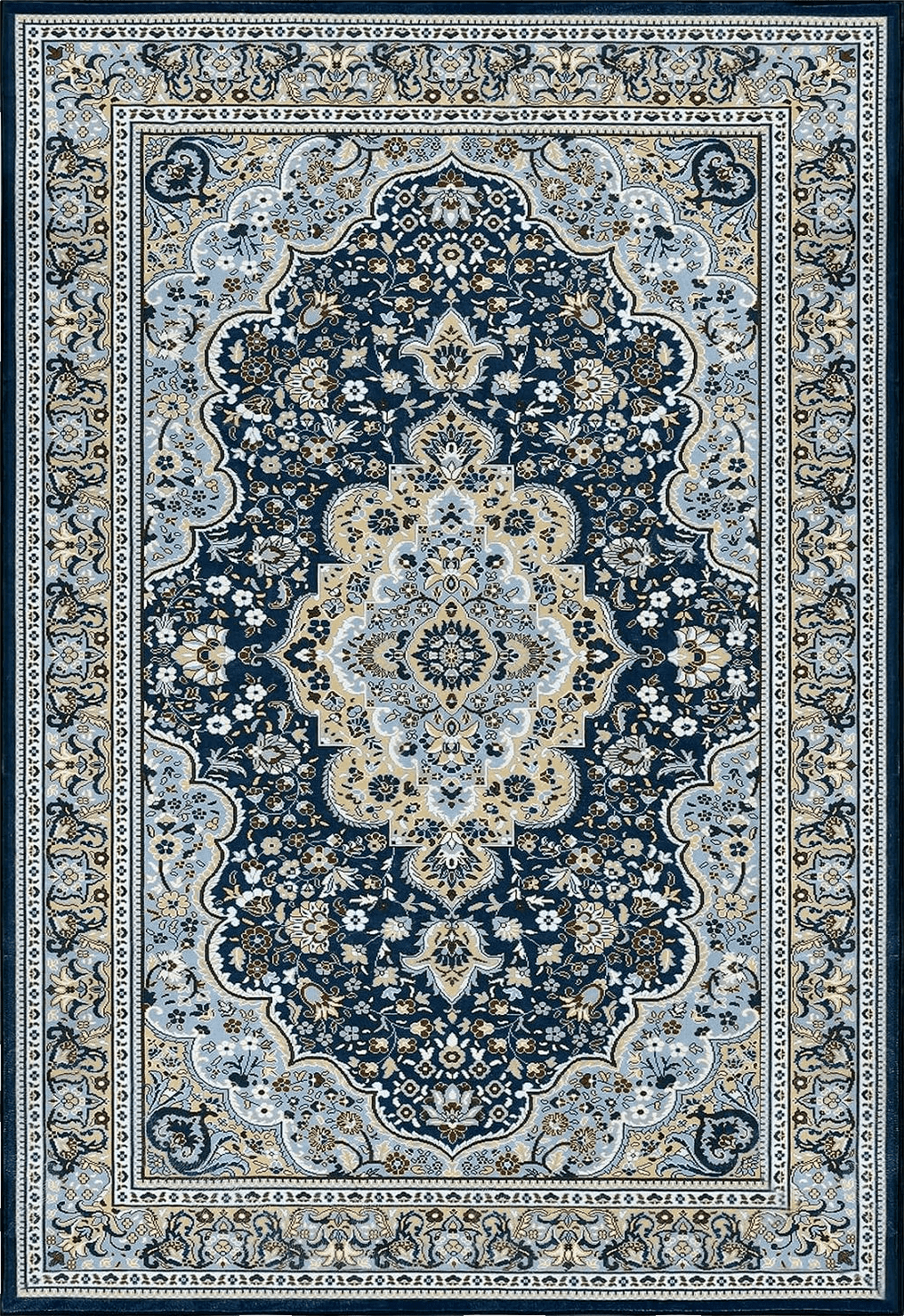 GlowSol Boho Washable Area Rug 4x6 Boho Floral Rug Carpet Low-Pile Rug for Bedroom Living Room, Non-Slip Print Distressed Accent Rug for Nursery Room Entryway Kitchen Office