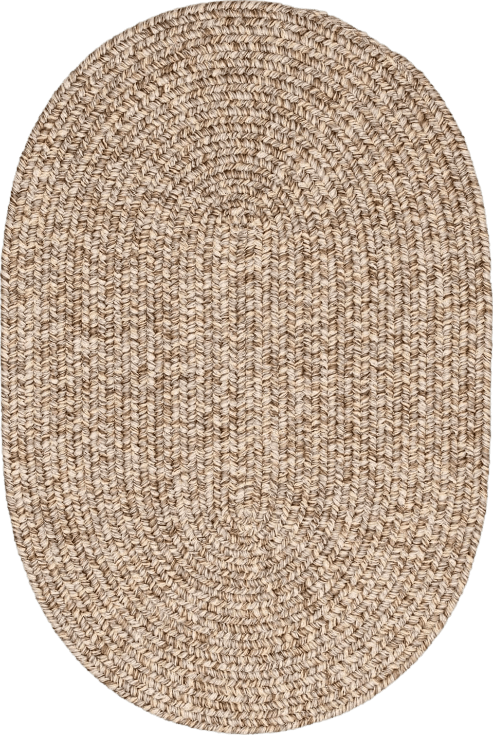 Super Area Rugs Rustic Farmhouse Living Indoor/Outdoor Reversible Braided Rug - Made in USA - Beige Mix 3' X 5' Oval