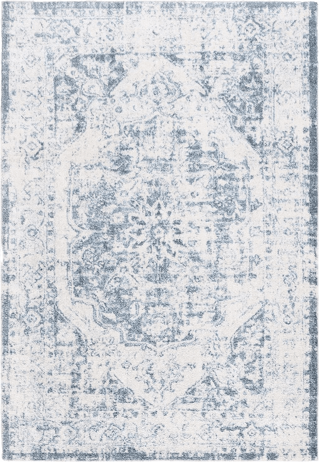 SAFAVIEH Baltimore Collection Area Rug - 4' x 6', Light Grey & Blue, Machine Washable, Shabby Chic Design, Ideal for Living Room, Bedroom, Dining Room (BAL850F-4)