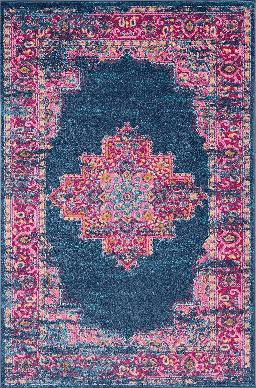 HomeRoots 4' X 6' Blue Power Loom Area Rug