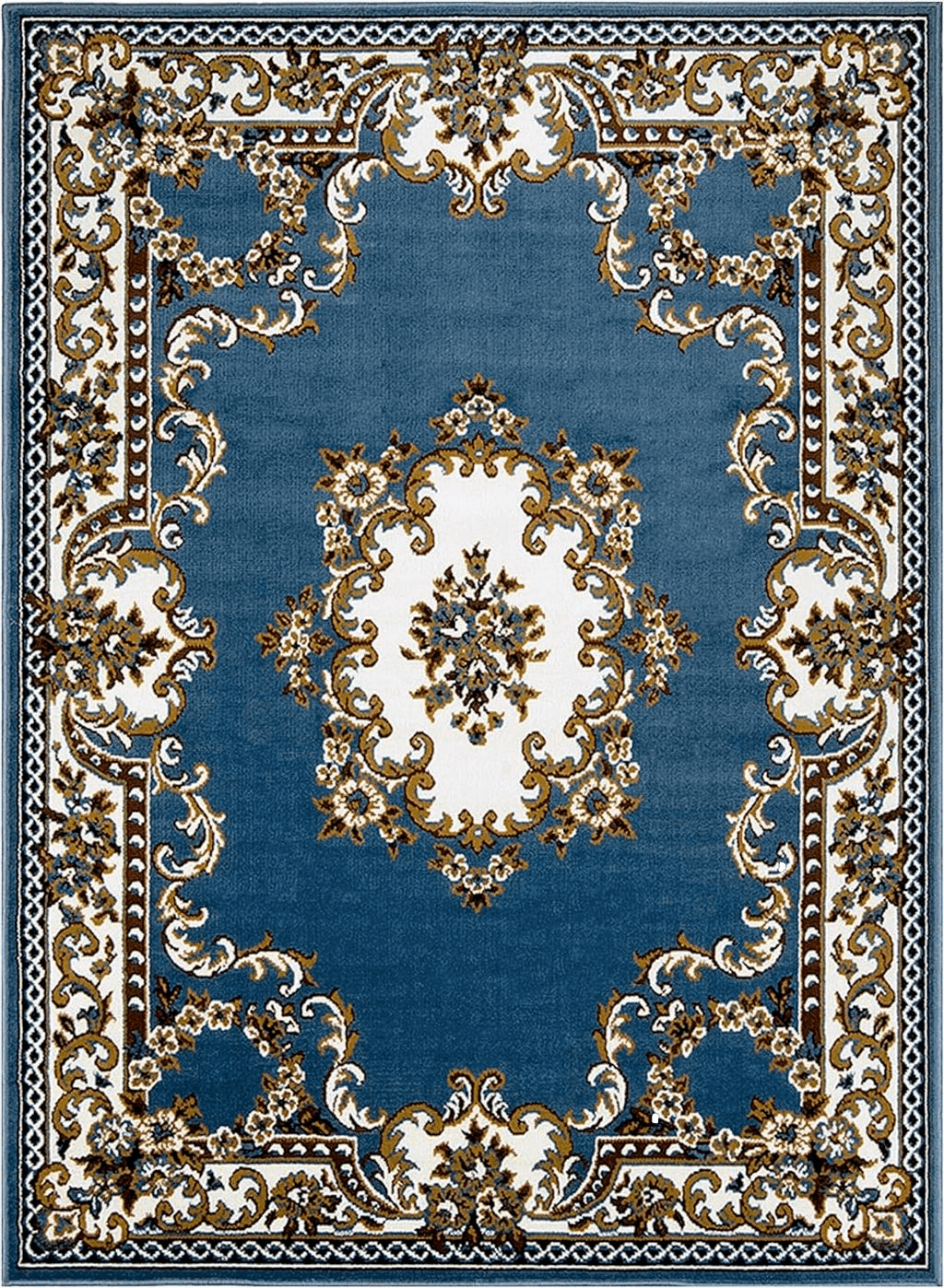 AllStar Rugs Blue 4x6 Traditional Area Rug (3' 9" x 5' 1")