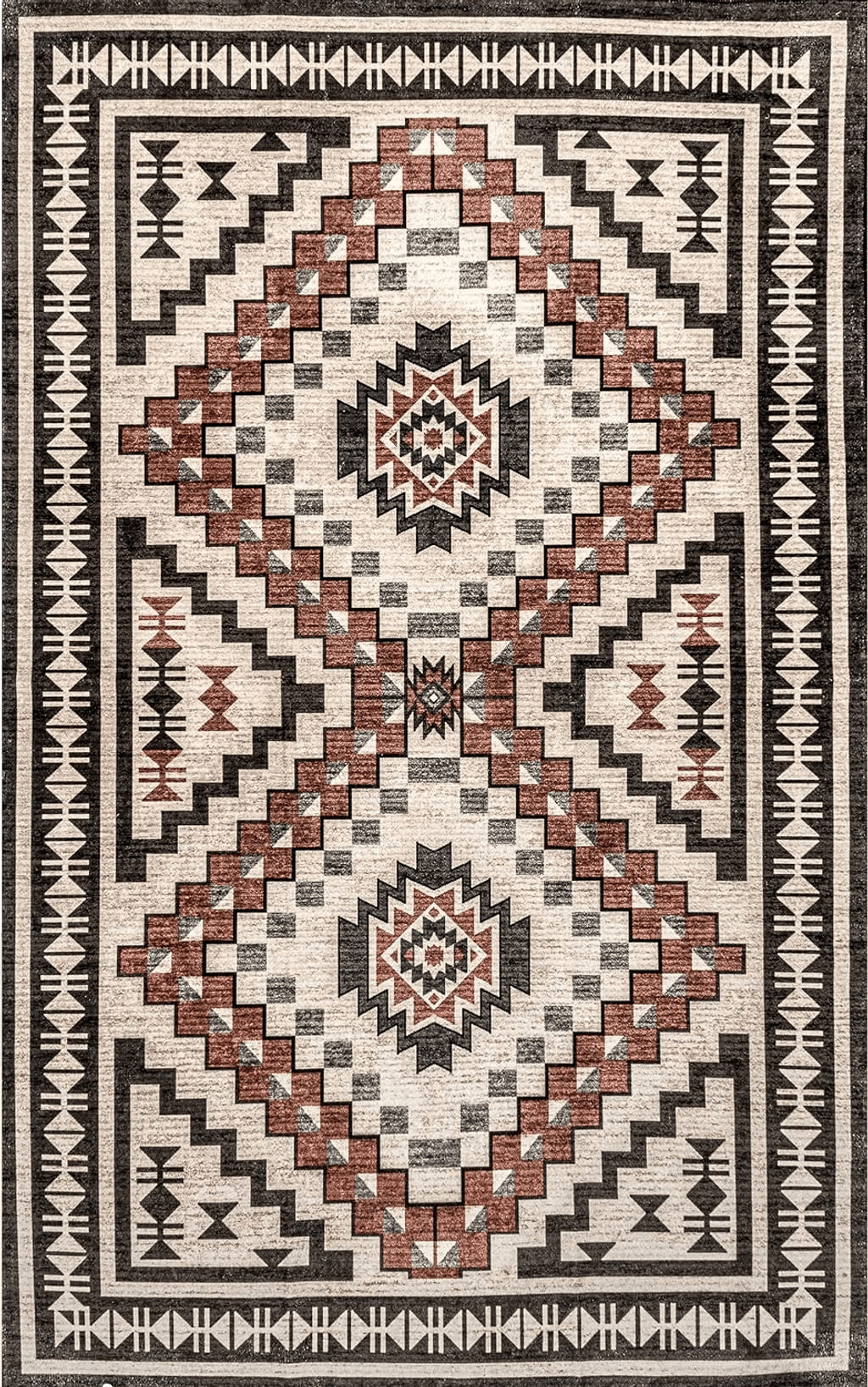 nuLOOM Leighton Machine Washable Southwestern Medallion Area Rug, 4x6, Beige