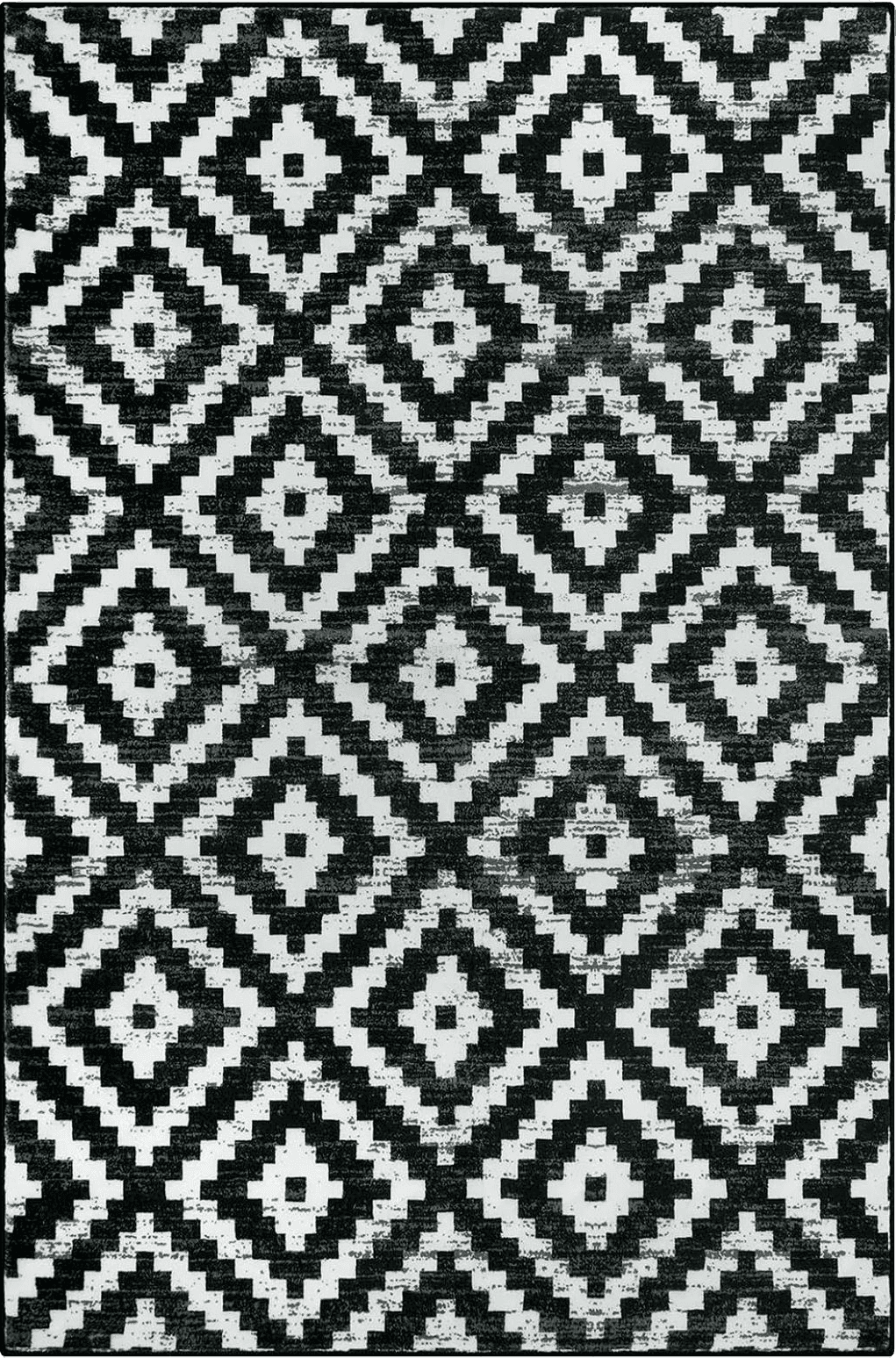 Lahome Area Rug 4x6 Rug Washable Rugs for Living Room Black and White Rugs for Bedroom, Moroccan Boho Trellis Non Slip Low Pile Stain Resistant Indoor Printed Floor Carpet for Kitchen Entryway