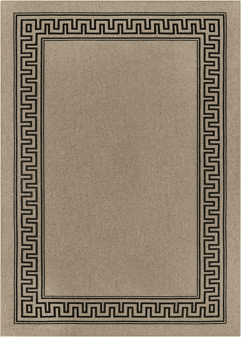 Wonnitar Modern Bordered Easy Jute 5x7 Area Rug,Washable Jute Rugs for Living Room,Non-Slip Indoor Outdoor Throw Mat Farmhouse Black Non-Shedding Floor Carpet for Dining Mud Room Kitchen