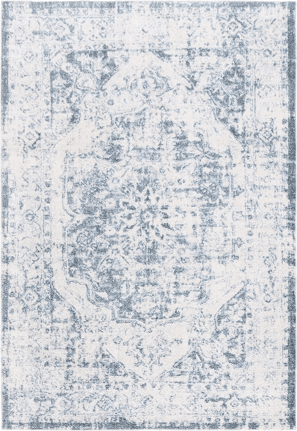 SAFAVIEH Baltimore Collection Area Rug - 5'3" x 7'6", Light Grey & Blue, Machine Washable, Shabby Chic Design, Ideal for Living Room, Bedroom, Dining Room (BAL850F-5)