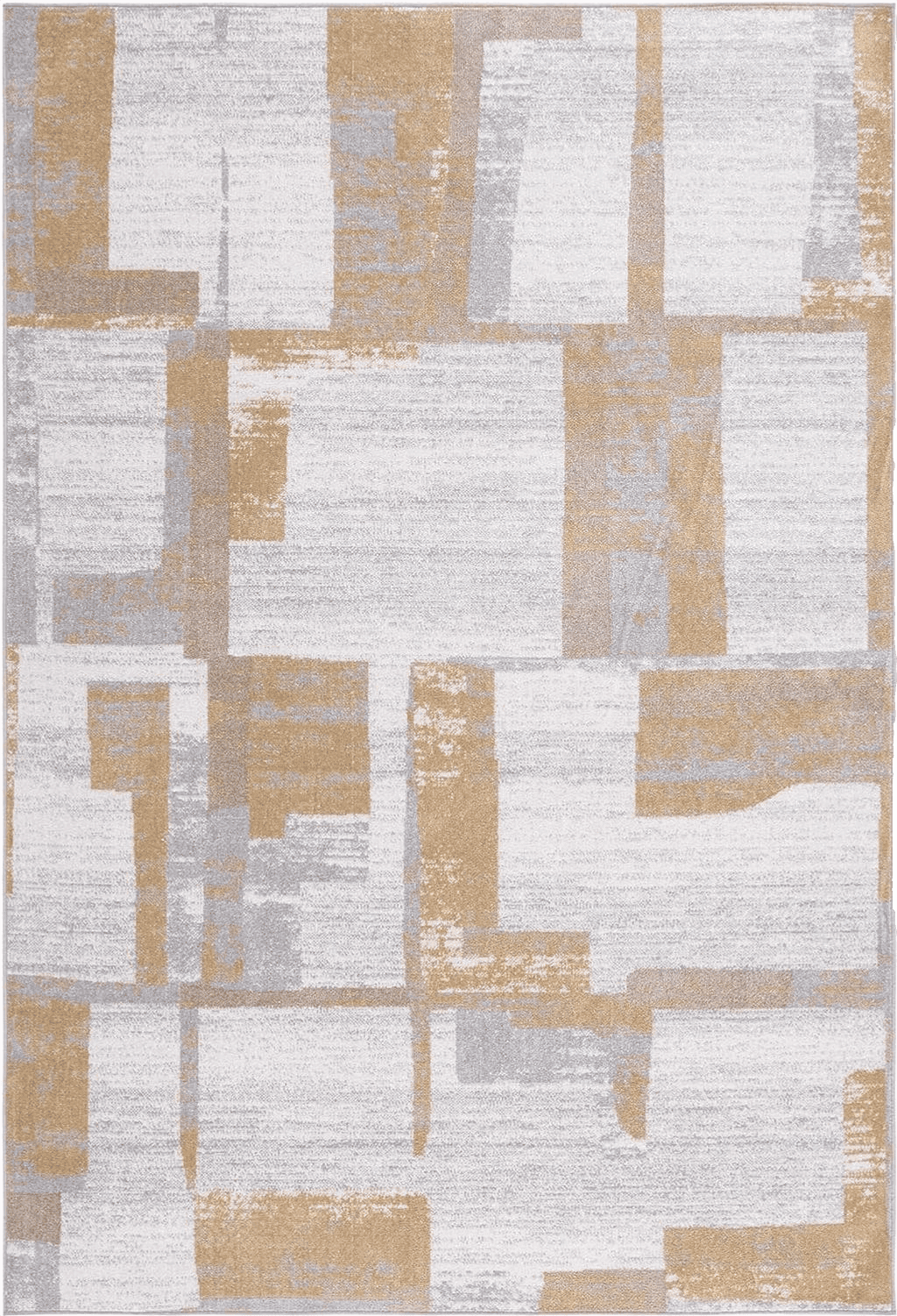 Safavieh Bayside Collection Area Rug - 5'3" x 7'6", Ivory & Grey Gold, Modern Design, Non-Shedding & Easy Care, Machine Washable Ideal for High Traffic Areas in Living Room, Bedroom (BAY126B)