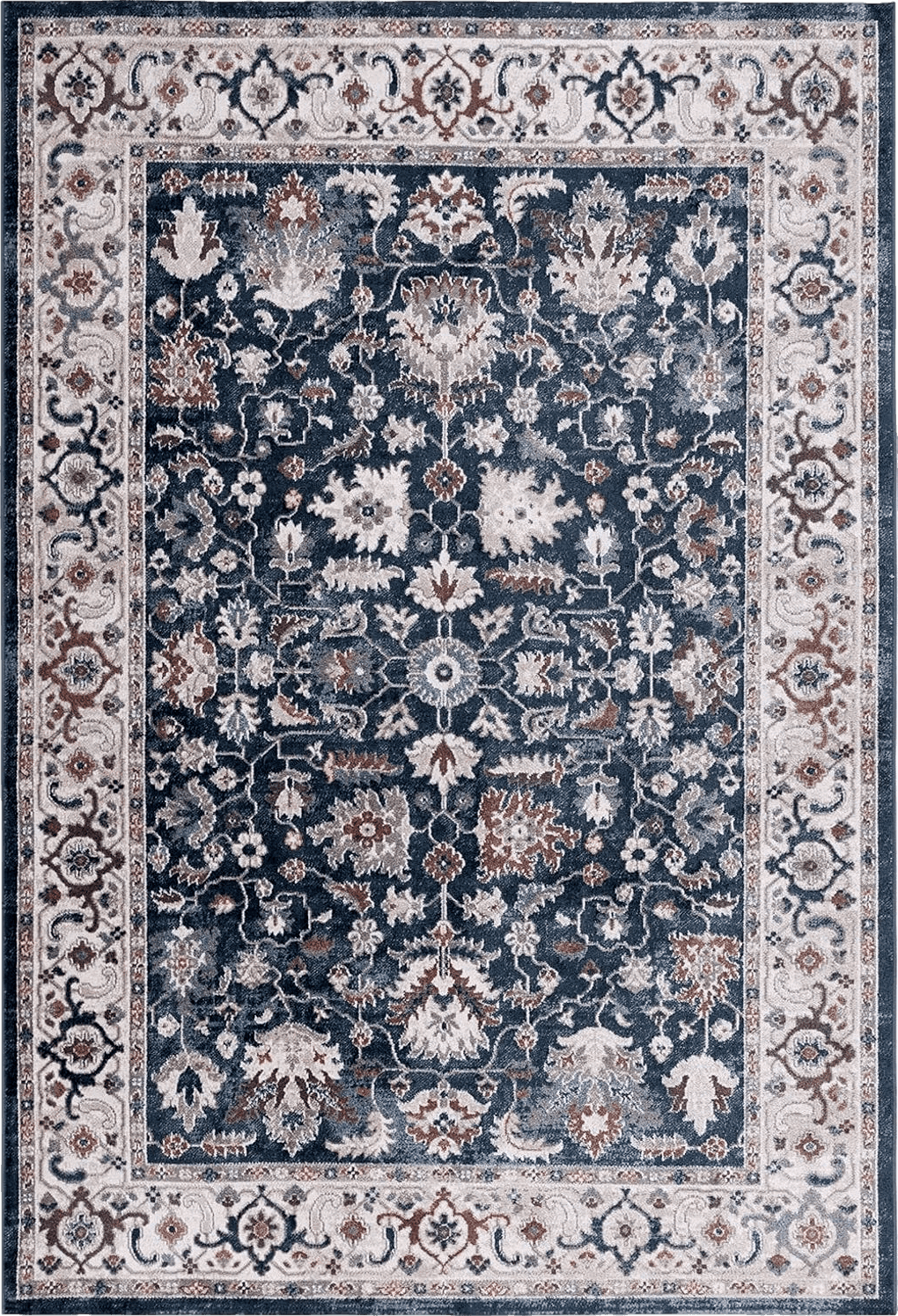 Safavieh Bayside Collection Area Rug - 5'3" x 7'6", Blue & Grey, Traditional Oriental Design, Non-Shedding & Easy Care, Machine Washable Ideal for High Traffic Areas in Living Room, Bedroom (BAY100M)