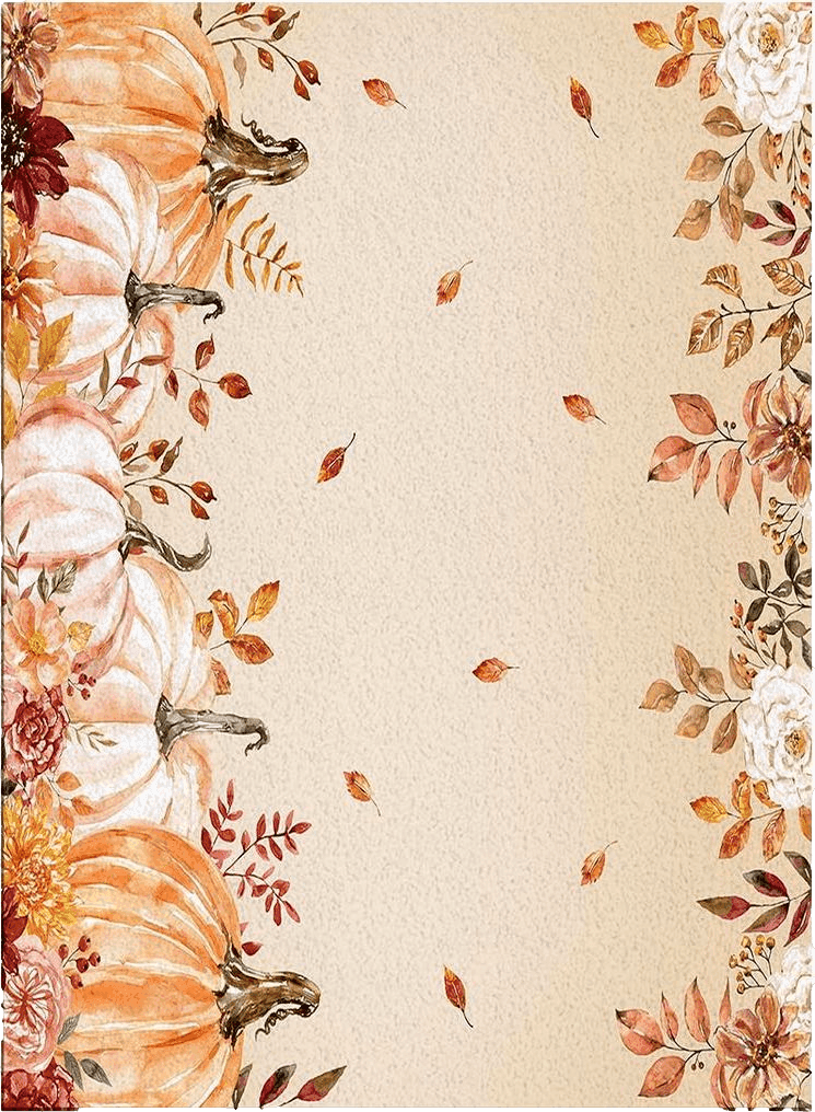 Area Rugs for Living Room, 2'7" x 5' Thanksgiving Plush Microfiber Throw Carpet, Pink Pumpkins Fall Leaves Flowers Orange Bedroom Floor Mat Kitchen Runner Non Slip Bathroom Rug