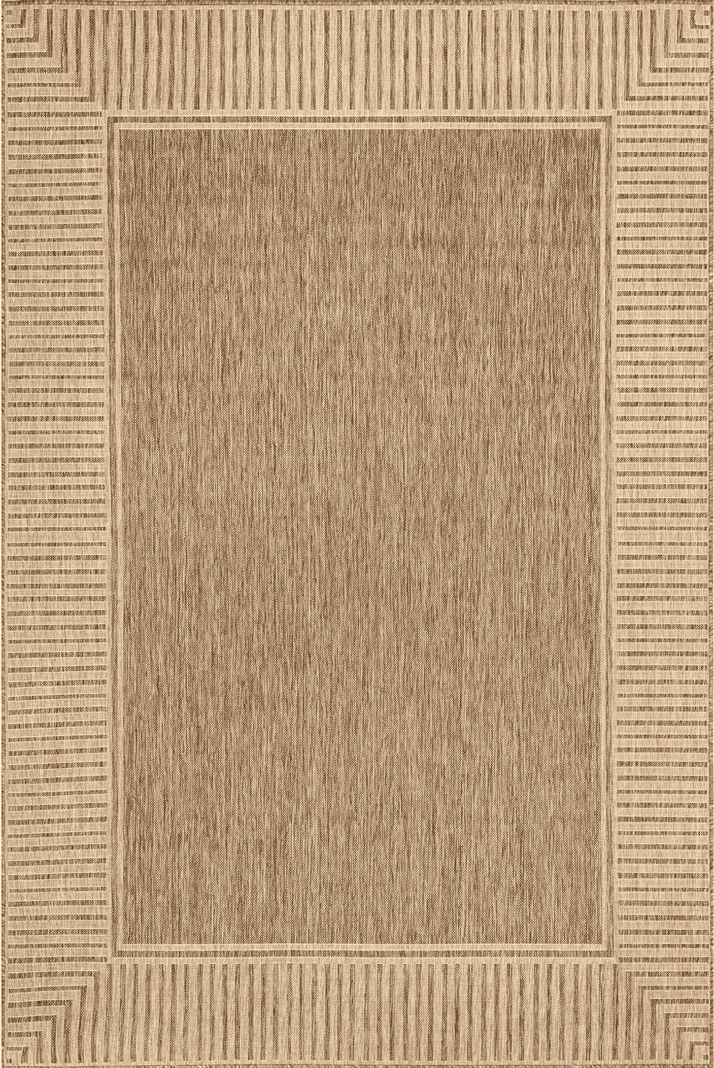 nuLOOM Asha Simple Border Indoor/Outdoor Area Rug, 5' x 8', Light Brown