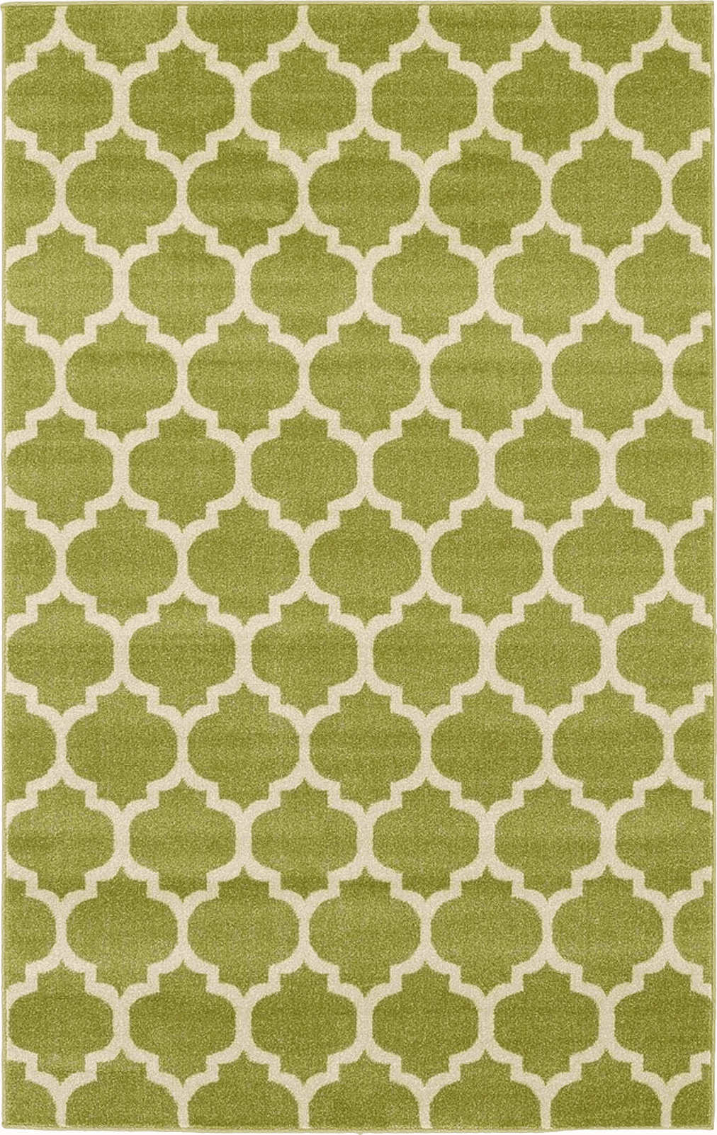 Geometric Green Unique Loom Trellis Collection Area Rug - Philadelphia (5' 1" x 8' Rectangle, Light Green/ Beige)