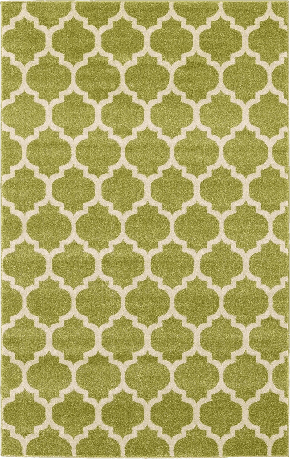 Geometric Green Unique Loom Trellis Collection Area Rug - Philadelphia (5' 1" x 8' Rectangle, Light Green/ Beige)