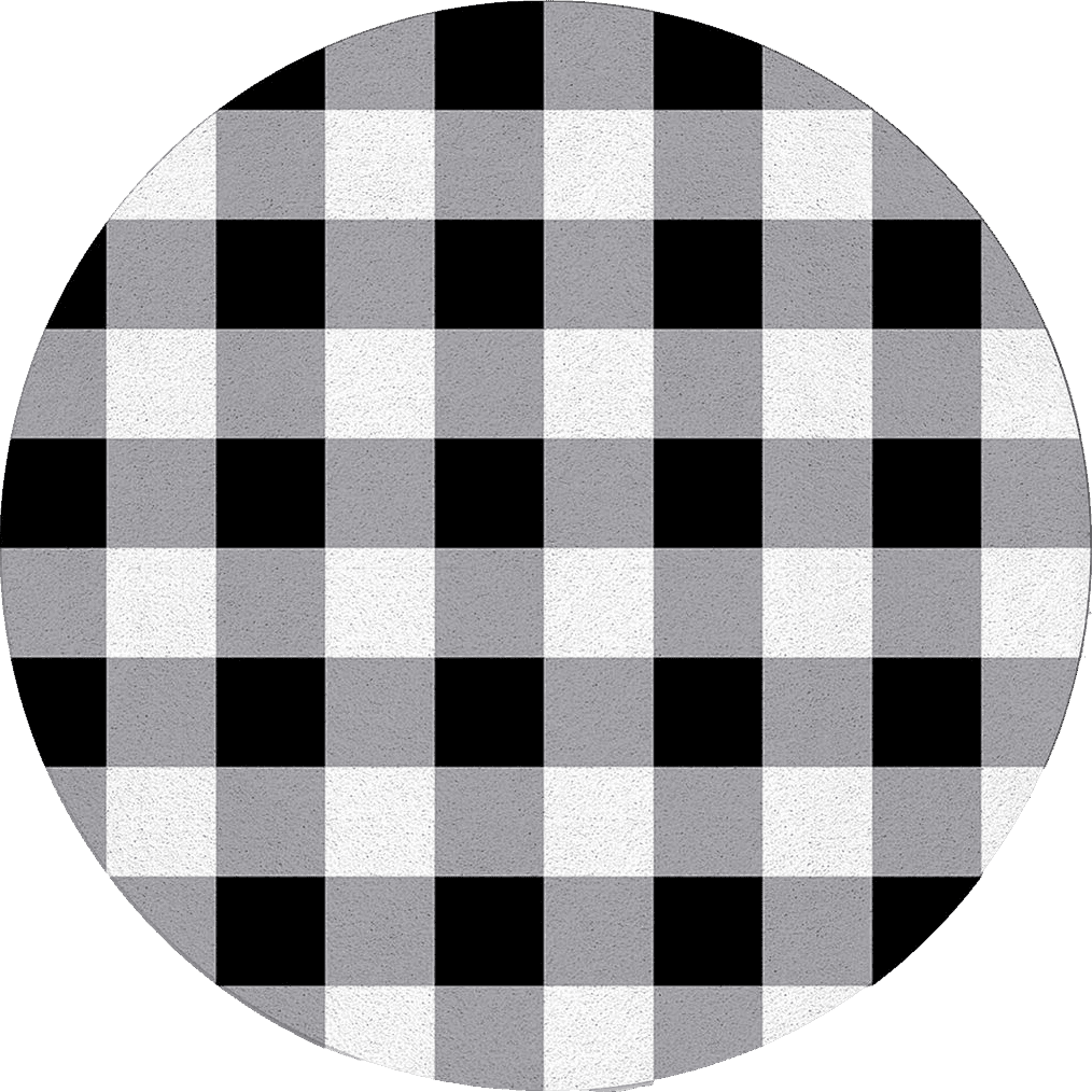 Black and White Checkered Round Area Rugs Collection 3.3', Rustic Farm Buffalo Plaid Lattice Indoor Circular Throw Runner Rug Floor Mat Carpet for Living Room Dining Table Bedroom Nursery Decor