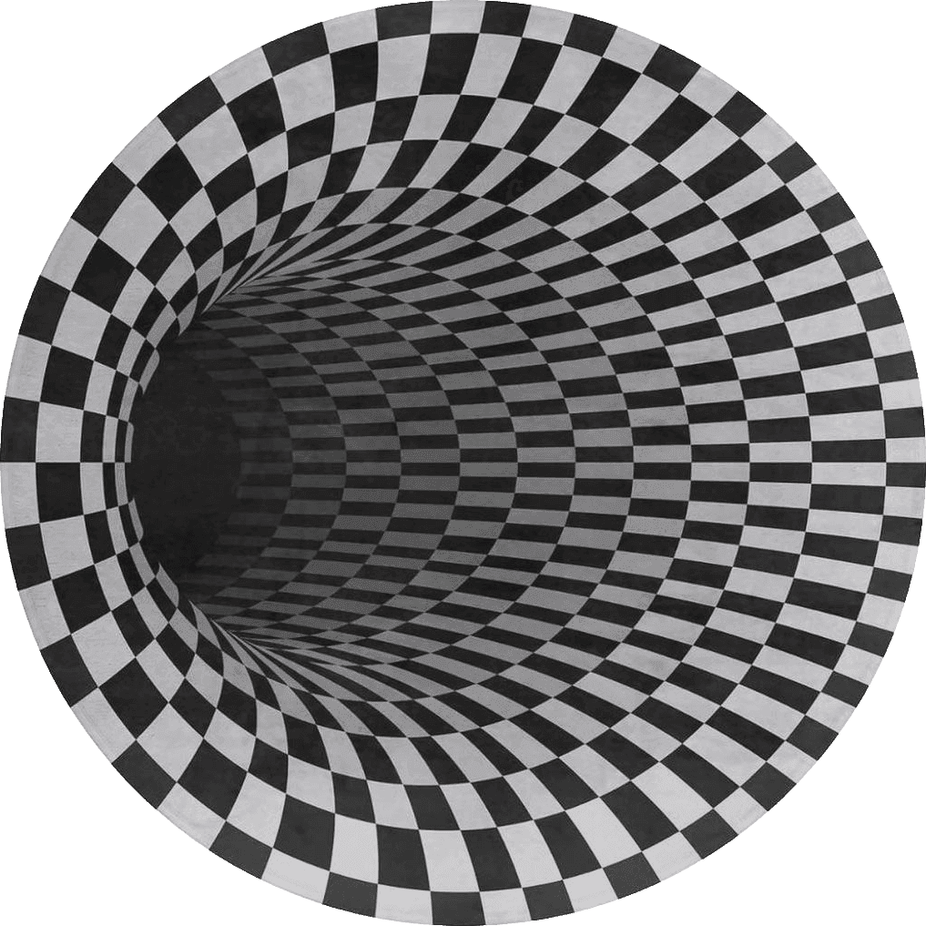 Area White All Rounds/Square 3D Vortex Illusion Round Carpet Black White Plaid Rugs 3D Visual Optical Floor Mat for Bedroom Living Room Home Decor Non-Slip Area Rug Diameter 5Ft