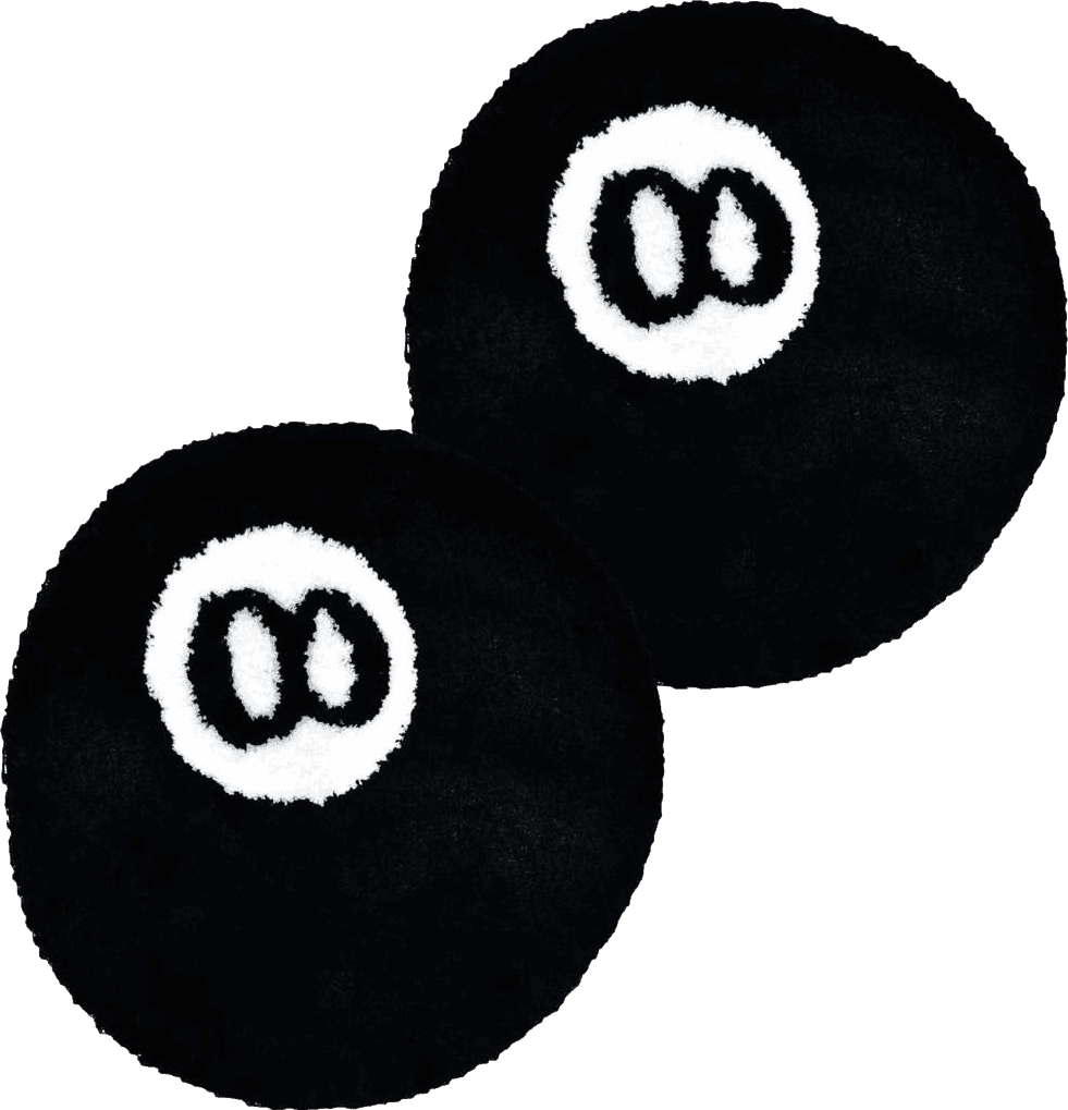Outdoor All Rounds/Square 8 Ball Rug 2 Pack, 24" Black and White Round Rug Non Slip 8 Ball Carpet for Living Room Decor，Outdoor Area Rugs Bedroom Decor Soft Doormat for Home，Washable Fun Fluffy Mat for Dorm Kitchen Bathroom