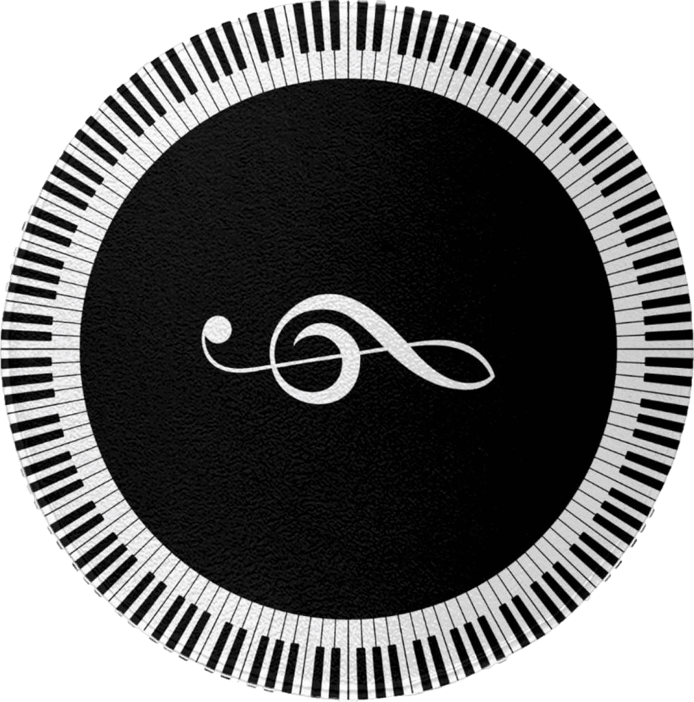 Area Black White Piano Round Rug Black and White Piano Key Musical Note Carpet Music Area Rug Living Bedroom Sofa Home Decor Floor Mat Gift for Music Lovers 3Ft