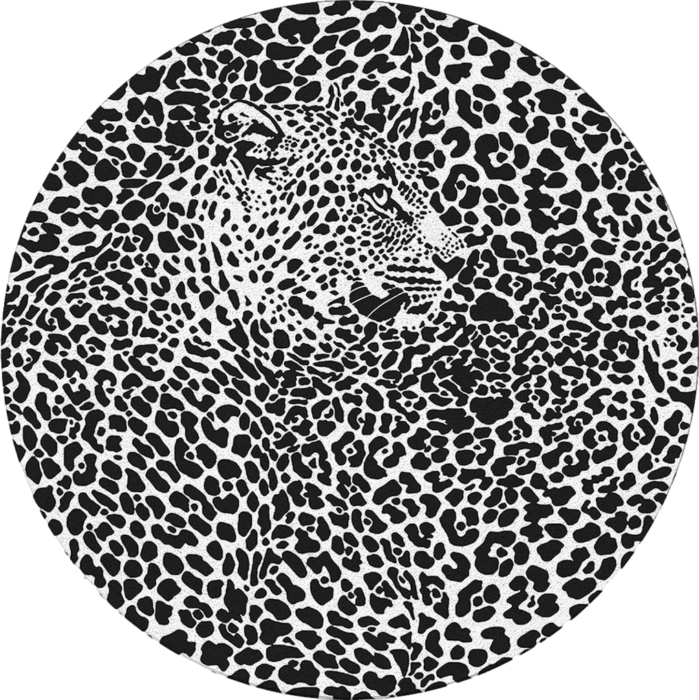 Area Black White Round Area Rug 4ft Leopard Print Black and White Rug Soft Sofa Nursery Carpet Floor Mat Non Slip Area Rugs for Indoors/Outdoor Living Room Bedroom Dining Room Home Decor Wildlife Cheetah Rug