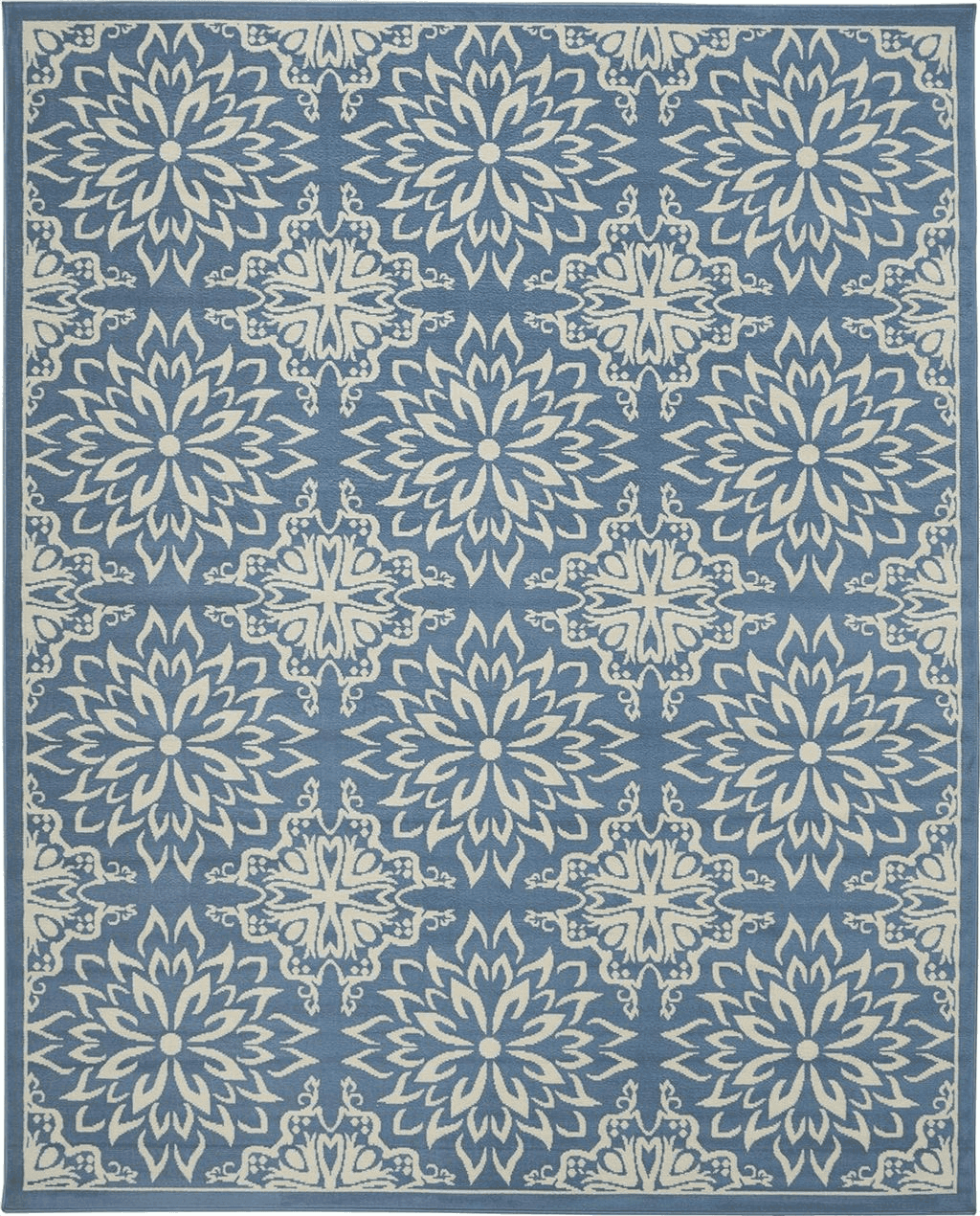 Area Blue 8x10 Nourison Jubilant Floral Ivory/Blue 7'10" x 9'10" Area Rug, Easy -Cleaning, Non Shedding, Bed Room, Living Room, Dining Room, Kitchen (8x10)