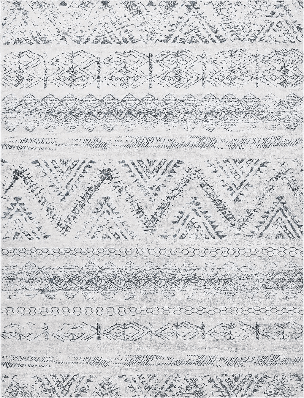 Area White 8x10 Area Rug Living Room Carpet: 8x10 Large Moroccan Soft Fluffy Geometric Washable Bedroom Rugs Dining Room Home Office Nursery Low Pile Decor Under Kitchen Table Blue/Ivory