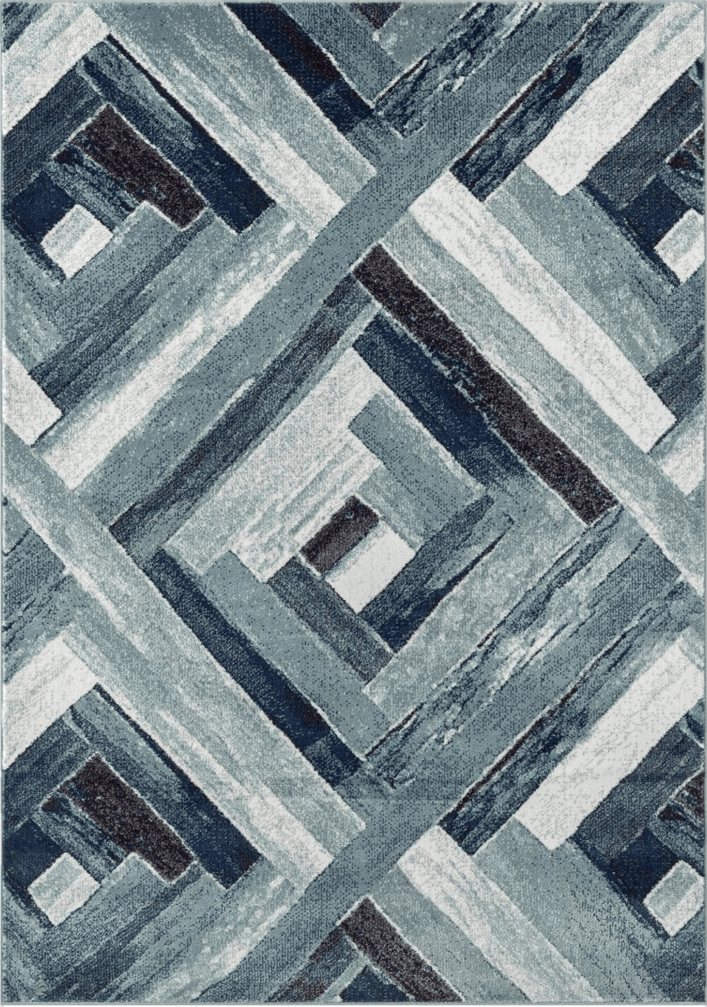 LUXE WEAVERS Modern Abstract Wood Carpet Geometric Blue 8x10 Area Rug