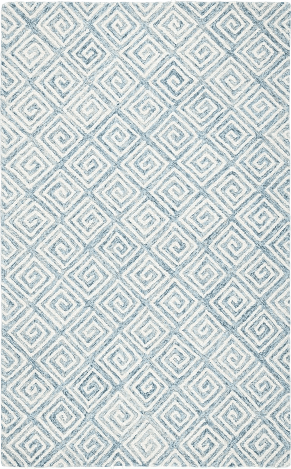 Safavieh Metro Collection Area Rug - 6' Round, Light Blue & Ivory, Handmade Wool, Ideal for High Traffic Areas in Living Room, Bedroom (MET455L)