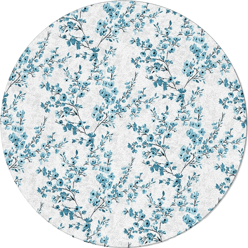 Area White All Rounds/Square Blue Flower Round Area Rug 3ft,Washable Outdoor Indoor Carpet Runner Rug for Bedroom,Kitchen,Bathroom,Living/Dining/Laundry Room,Office,Area+Rug Bath Door Mat Country Rustic Fall Winter Leaves