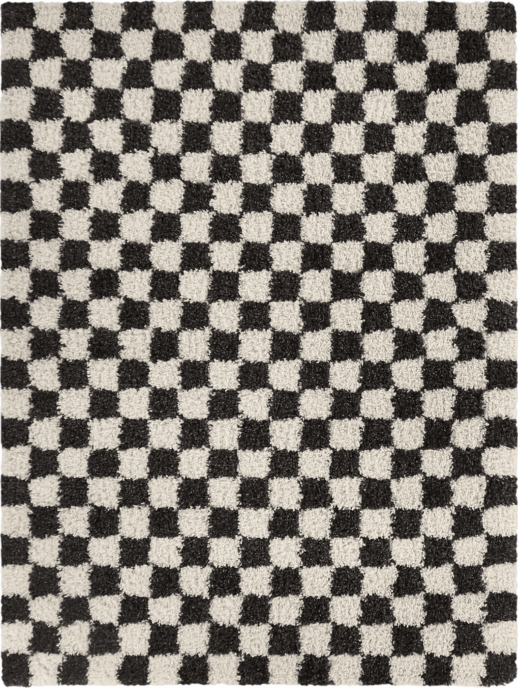 Balta Rugs Oslo Checkered Shag Rug, Black, 5' 3" x 7'