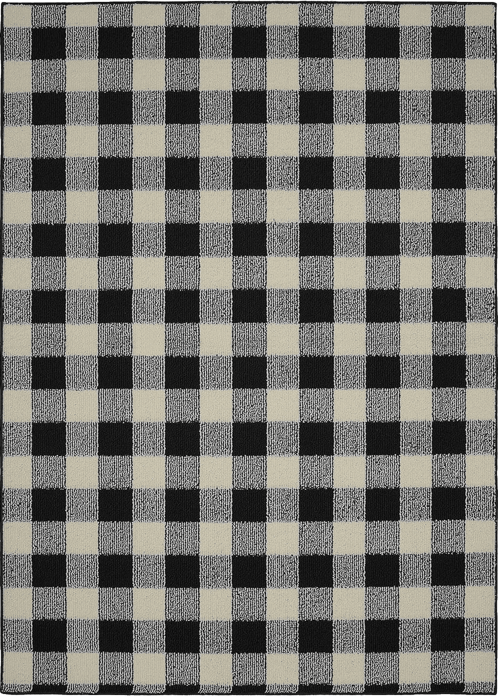 Checkered Beige Garland Rug Country Living Buffalo Plaid Area Rug, 5-Feet by 7-Feet, Black/Ivory