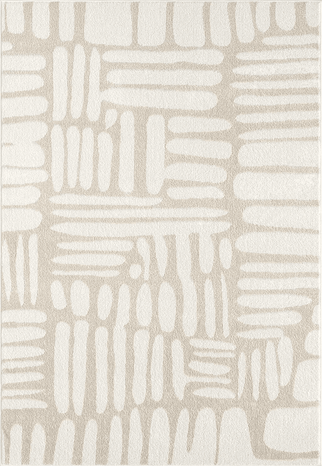 Abani Nuevo Collection Area Rug - Neutral Beige/Cream Abstract Design - 4'x6' - Easy to Clean - Durable for Kids & Pets - Non-Shedding - Medium Pile - Soft Feel - for Living Room, Bedroom & Office