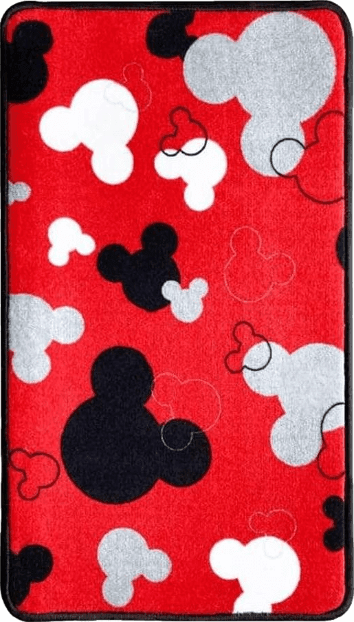 Disney Cute Mouse Home Decor Indoor Mat, Front Back Door Rugs Durable Rubber Backing Non-Slip Doormat, Red Mickey Cartoon Low Profile Inside Entry Door Rug, 22" x 34"