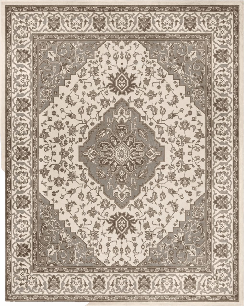 Superior Indoor Area Rug, Jute Backed, Traditional Oriental Medallion, Perfect for Hallway, Entryway, Living Room, Bedroom, Office, Kitchen, Glendale Collection, 5' x 8', Green