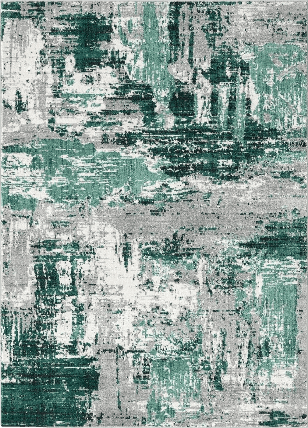 Area Grey LUXE WEAVERS Abstract Distressed Green 5x7 Area Rug for Living Room