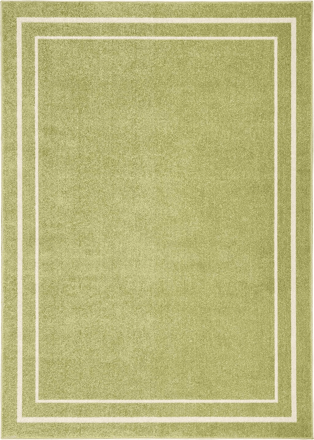 Nourison Essentials Indoor/Outdoor Green Ivory 6' x 9' Area -Rug, Easy -Cleaning, Non Shedding, Bed Room, Living Room, Dining Room, Backyard, Deck, Patio (6x9)