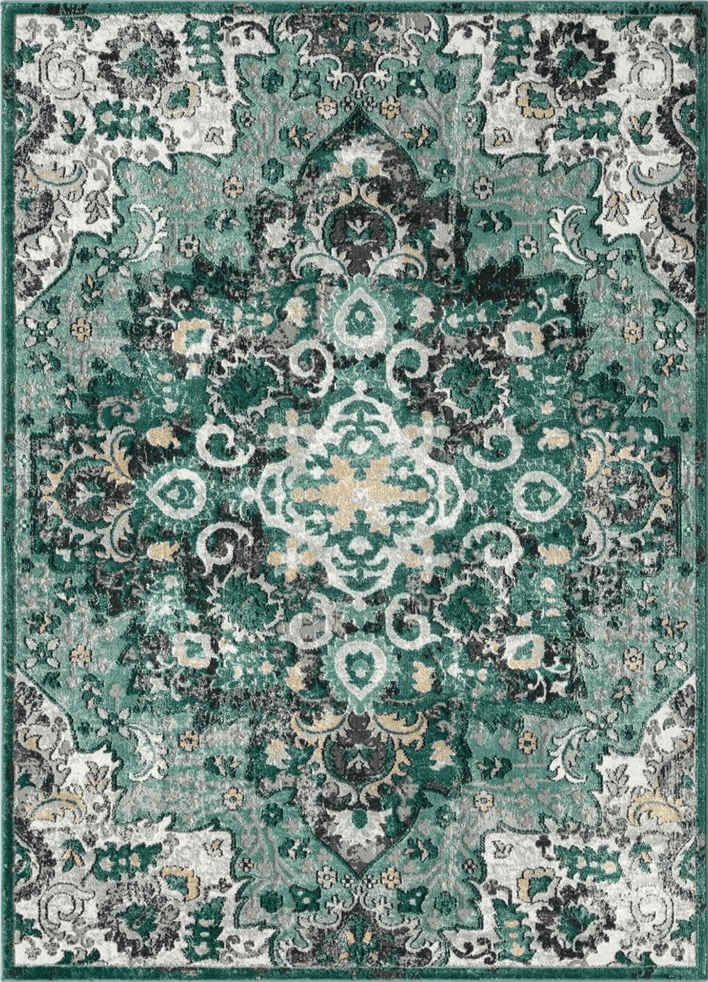 LUXE WEAVERS Moroccan Green 6x9 Medallion Area Rug for Living Rooms