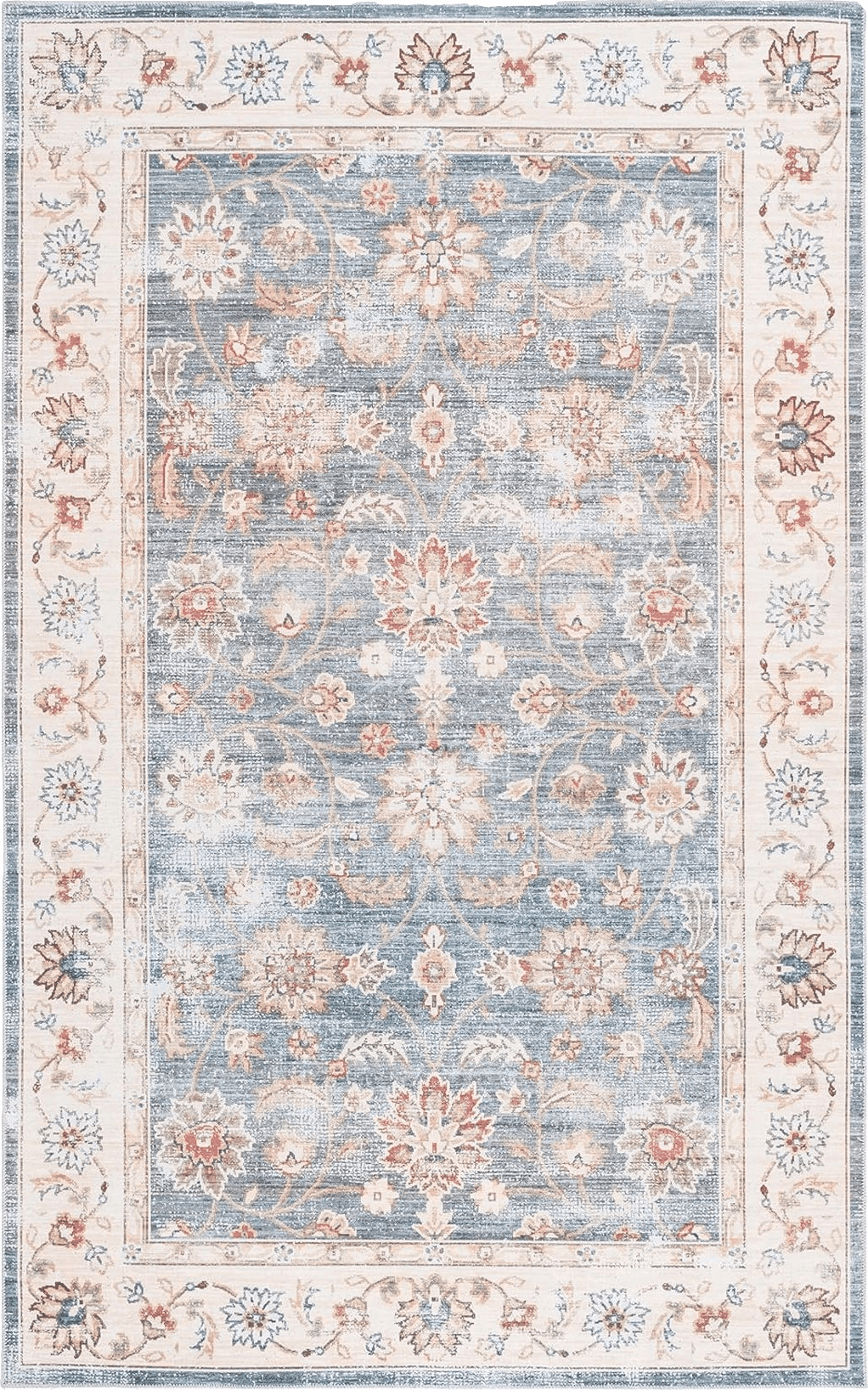 SAFAVIEH Arizona Collection Area Rug - 6' x 9', Green & Beige, Machine Washable & Slip Resistant, Oriental Distressed Design, Ideal for High Traffic Areas in Living Room, Bedroom, Dining (ARZ112Y-6)