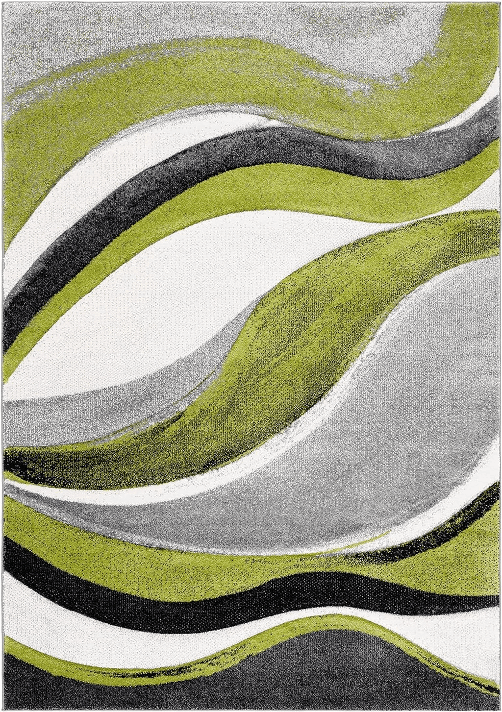 Safavieh Hollywood Collection Area Rug - 6'7" x 9', Grey & Green, Mid-Century Modern Abstract Design, Non-Shedding & Easy Care, Ideal for High Traffic Areas in Living Room, Bedroom (HLW766Y)