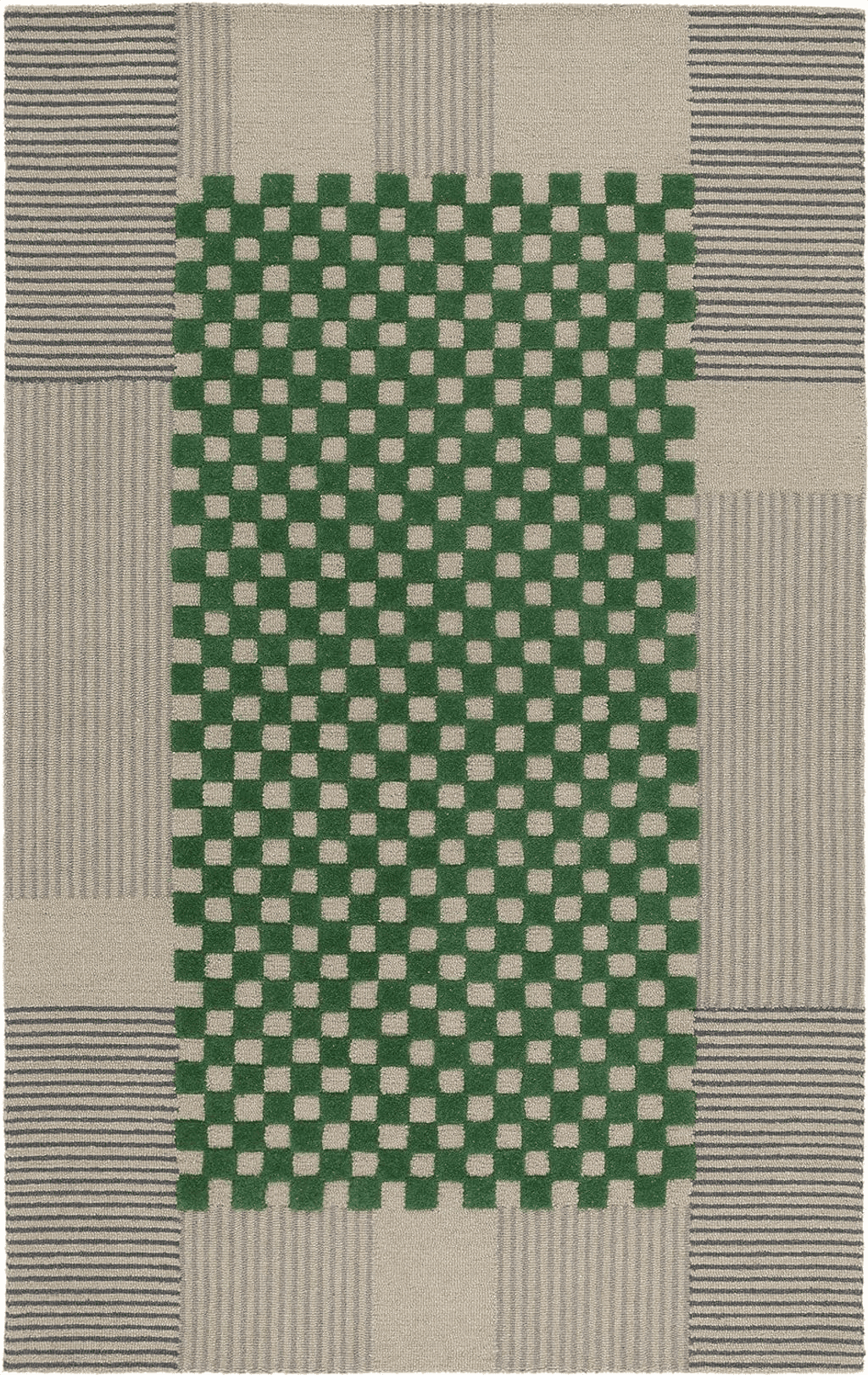 Area Grey 6x9 SAFAVIEH Genre Collection Area Rug - 6' x 9', Grey & Green, Handmade Wool, Ideal for Living Room, Bedroom, Dining (GRE207F-6)