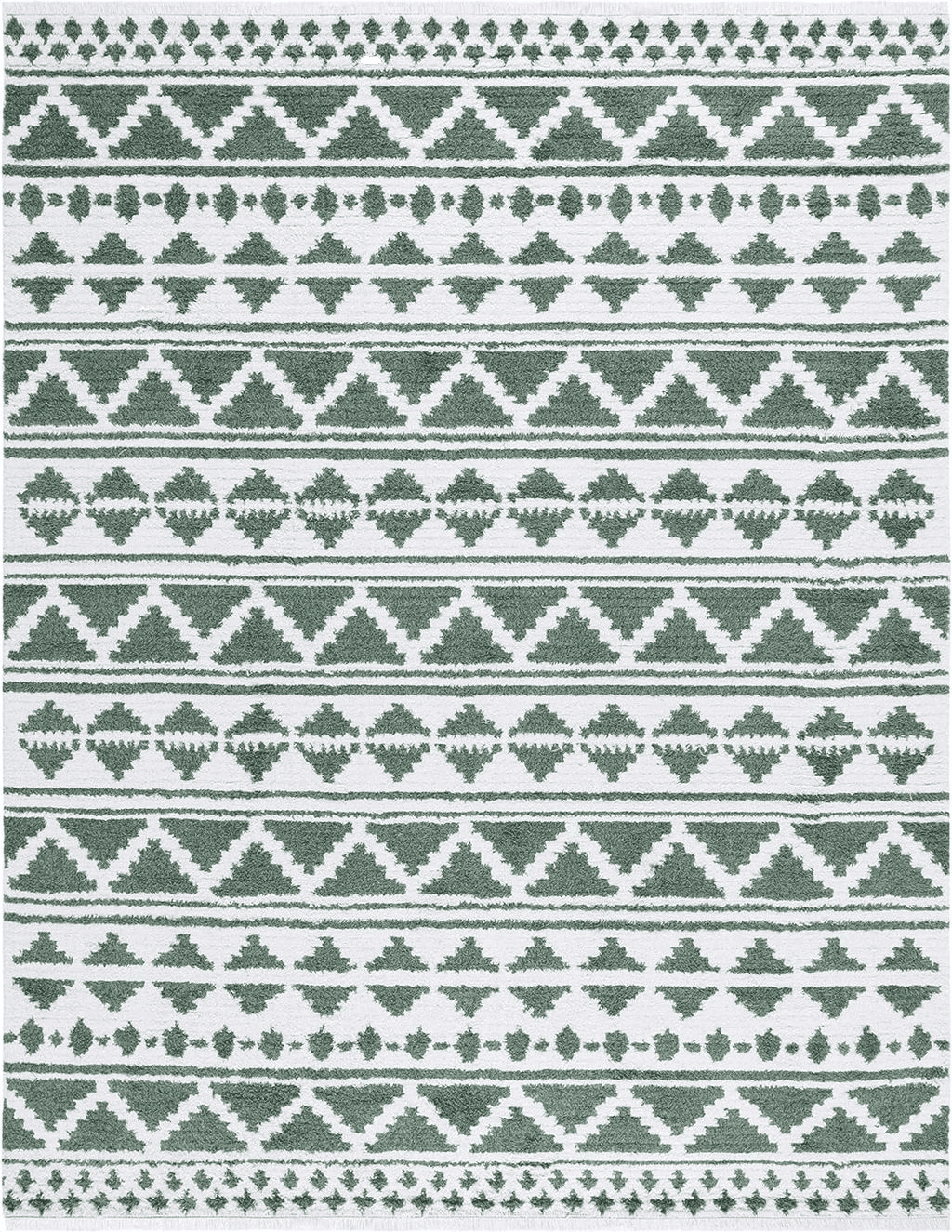 Area Grey 6x9 Safavieh Augustine Collection Area Rug - 6'4" x 9'6", Green & Ivory, Moroccan Boho Rustic Fringe Design, Non-Shedding & Easy Care, Ideal for High Traffic Areas in Living Room, Bedroom (AGT847Y)