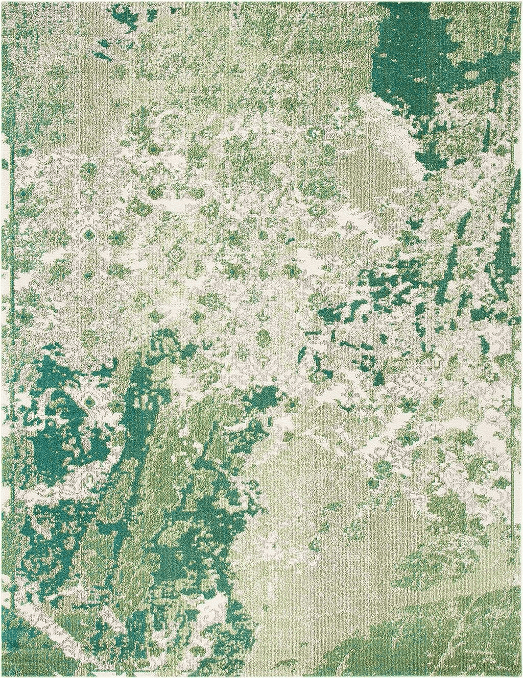 SAFAVIEH Madison Collection Area Rug - 8' x 10', Green & Ivory, Modern Abstract Design, Non-Shedding & Easy Care, Ideal for High Traffic Areas in Living Room, Bedroom (MAD499Y)